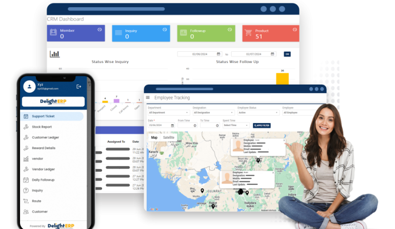Free mobile app for business management by Delight ERP