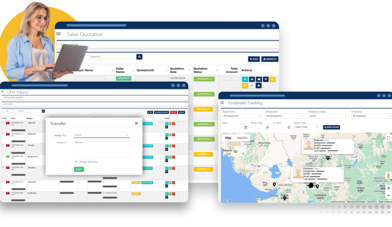 CRM Software showing Sales Quotation